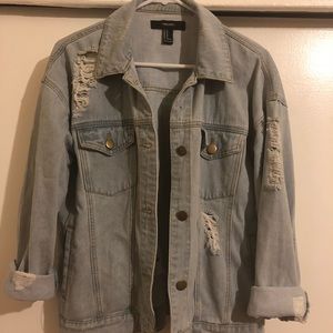 Distressed denim jacket